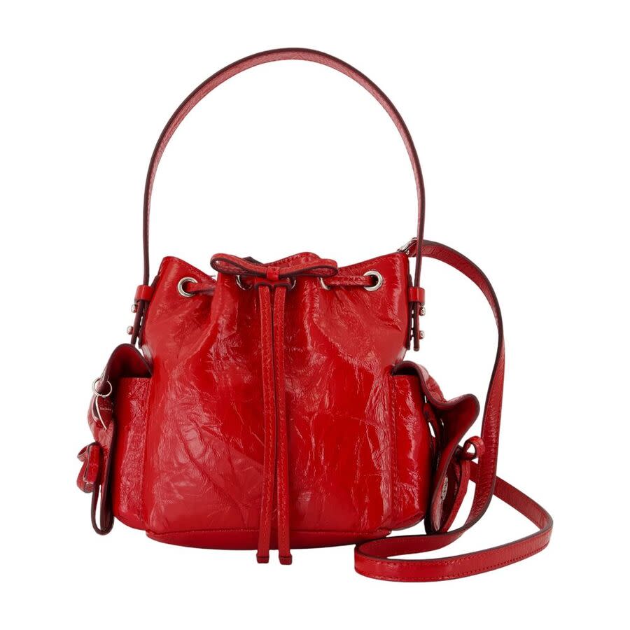 Acne Studios Multipocket Goatskin Crossbody Bag — Red A10467-ACK