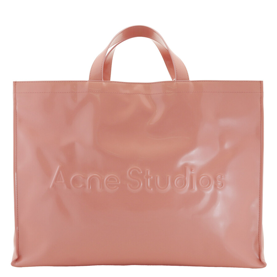 Acne Studios Salmon Pink Shopper Logo Tote Bag