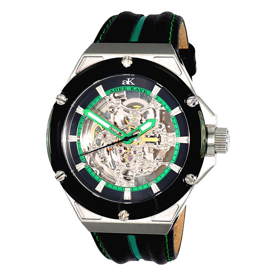 green skeleton watch