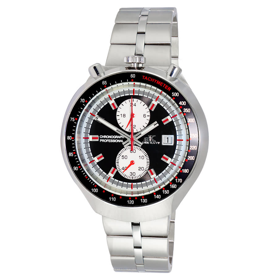 Adee Kaye Chronograph Quartz Black Dial Men's Watch AK5562-MBK