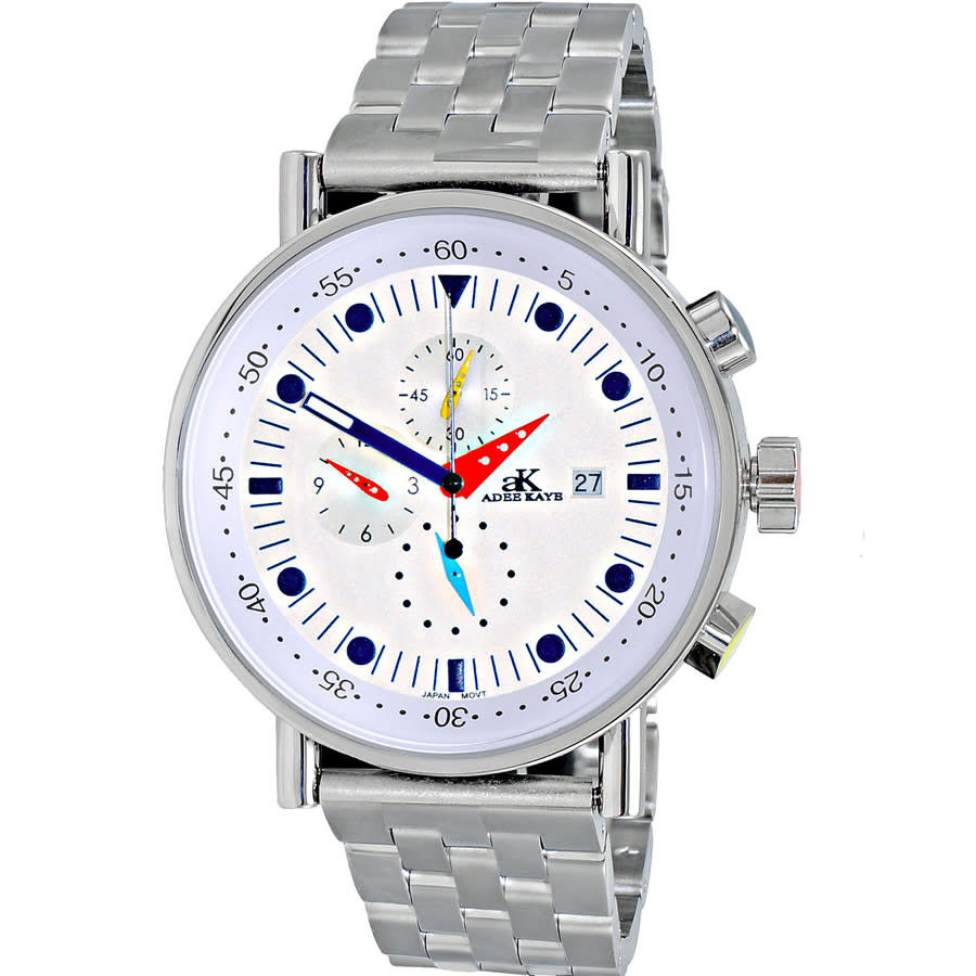 Adee Kaye Mando-Mb White Dial Men's Watch AK2268-30SV 815096407004 ...