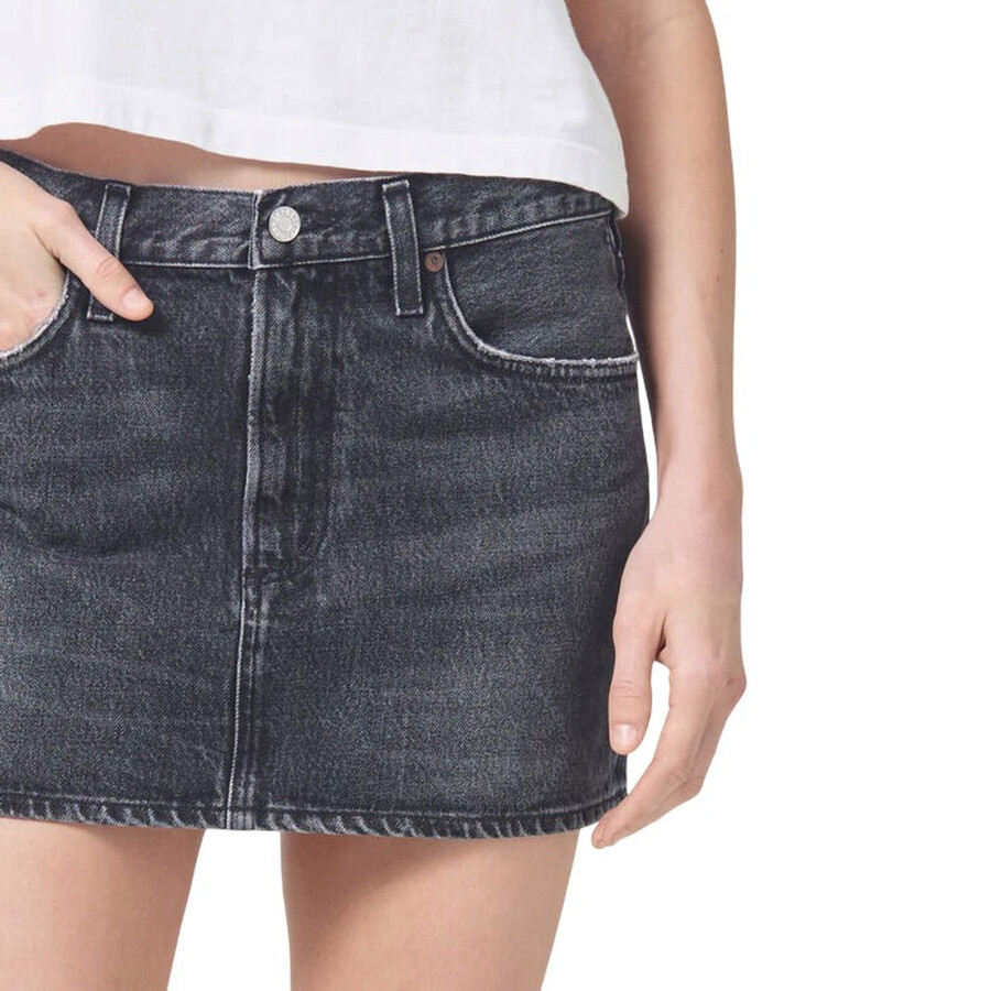Agolde Liv Organic Cotton Denim Miniskirt In Vapor