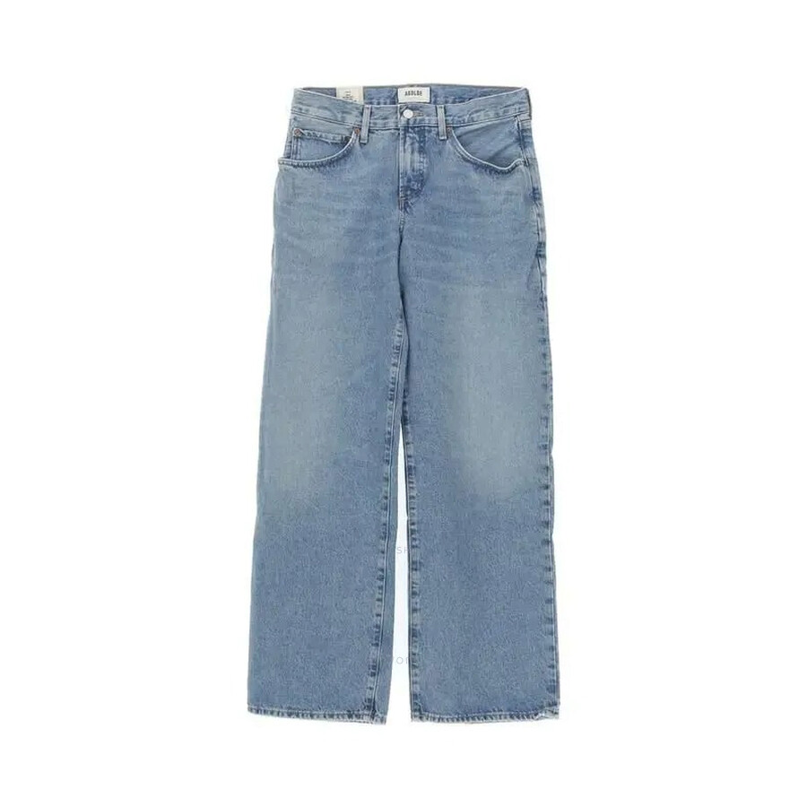 Agolde Washed-out High-rise Jeans In Blue
