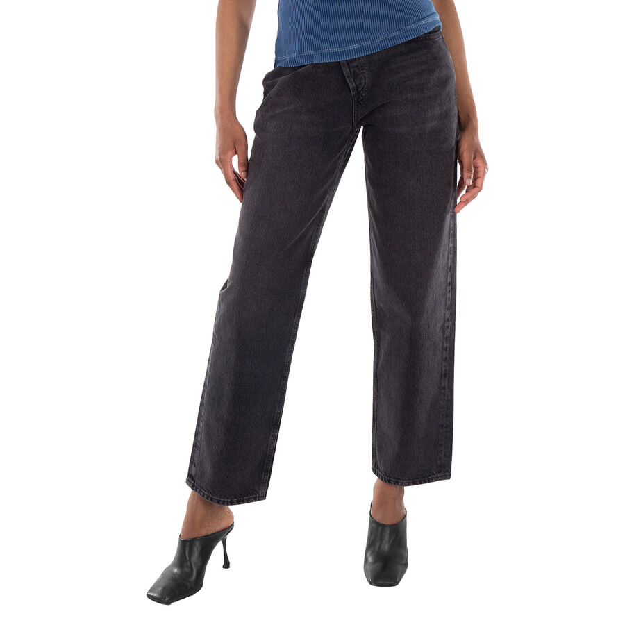 Ladies Shambles (Washed Black) Criss Cross Jeans