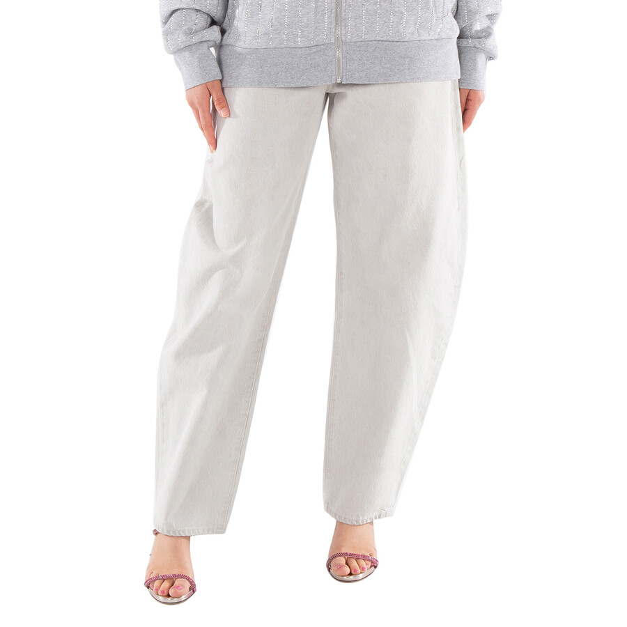 Ladies Tarnish Pale Grey Ballon Jeans