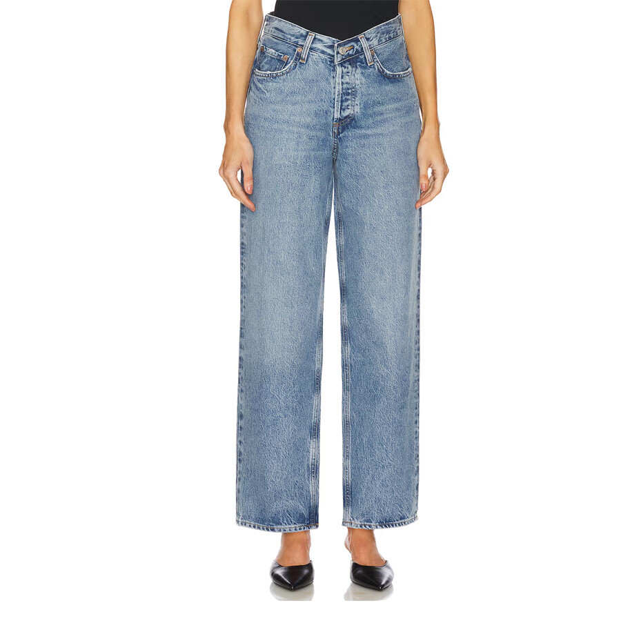 V Waist Baggy Denim Jeans