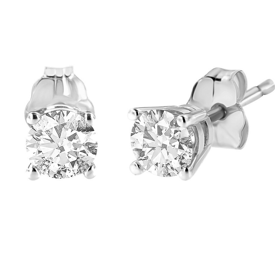 Haus Of Brilliance Ags Certified 14k White Gold 1.0 Cttw 4-prong Set Brilliant Round-cut Solitaire Diamond Push Back St In White