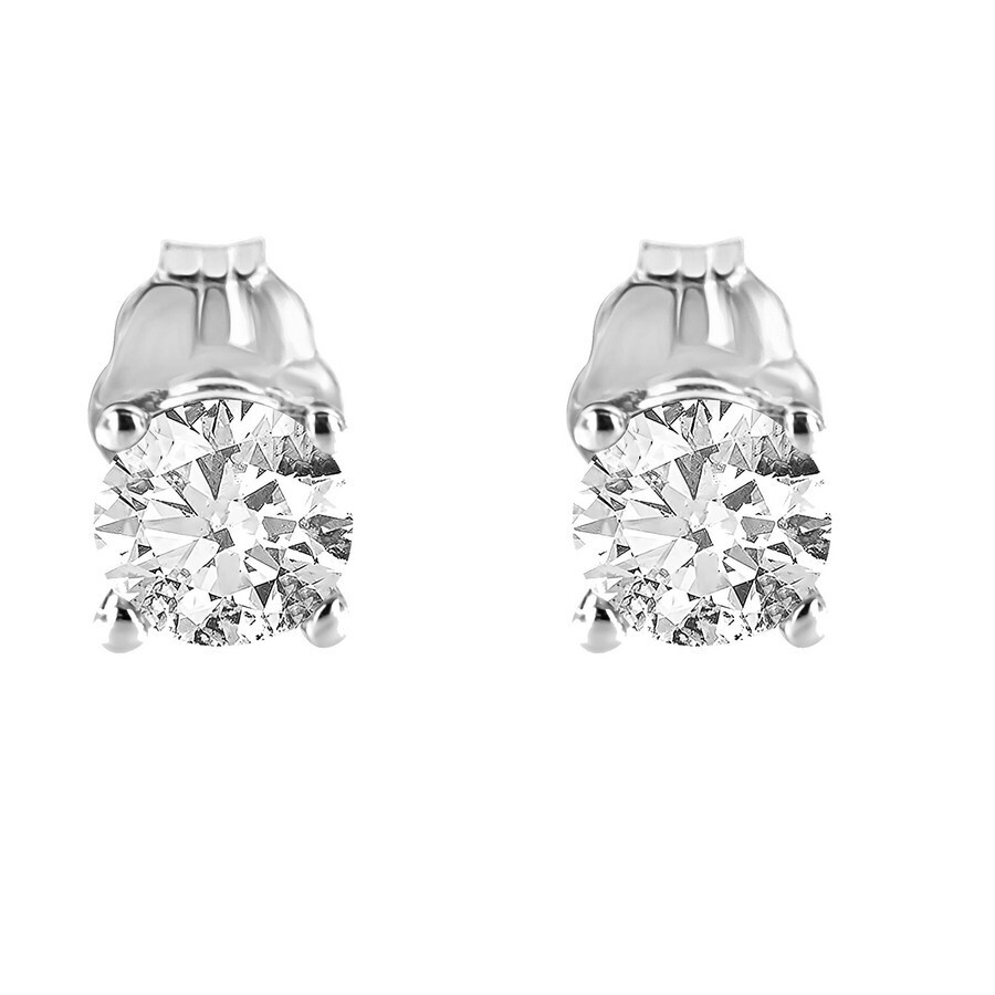 Haus Of Brilliance Ags Certified 14k White Gold 1.0 Cttw 4-prong Set Brilliant Round-cut Solitaire Diamond Push Back St In White