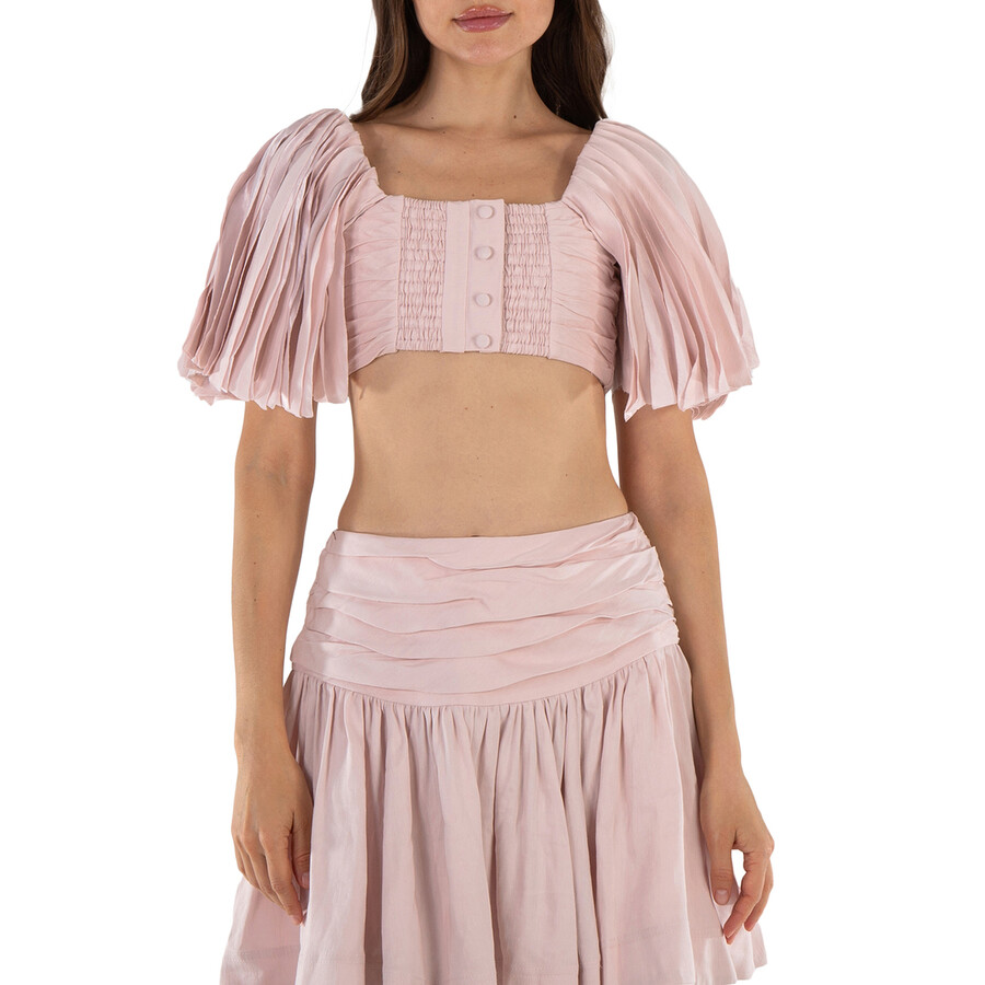Blush Pink Cari Ruched Crop Top