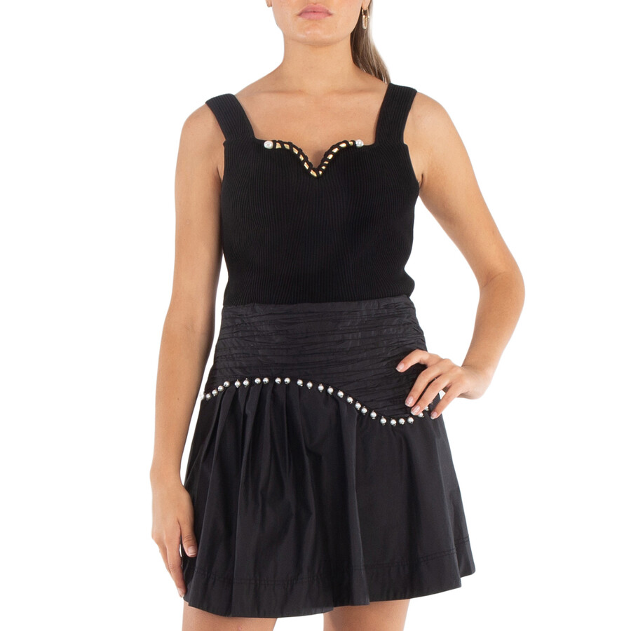 Ladies Black Goldfoil Metal Bar Bodice