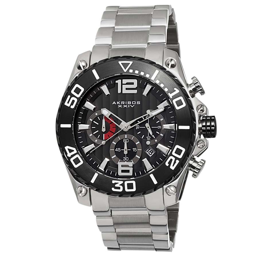 Akribos XXIV Chronograph Black Dial Men's Watch AK639BKS
