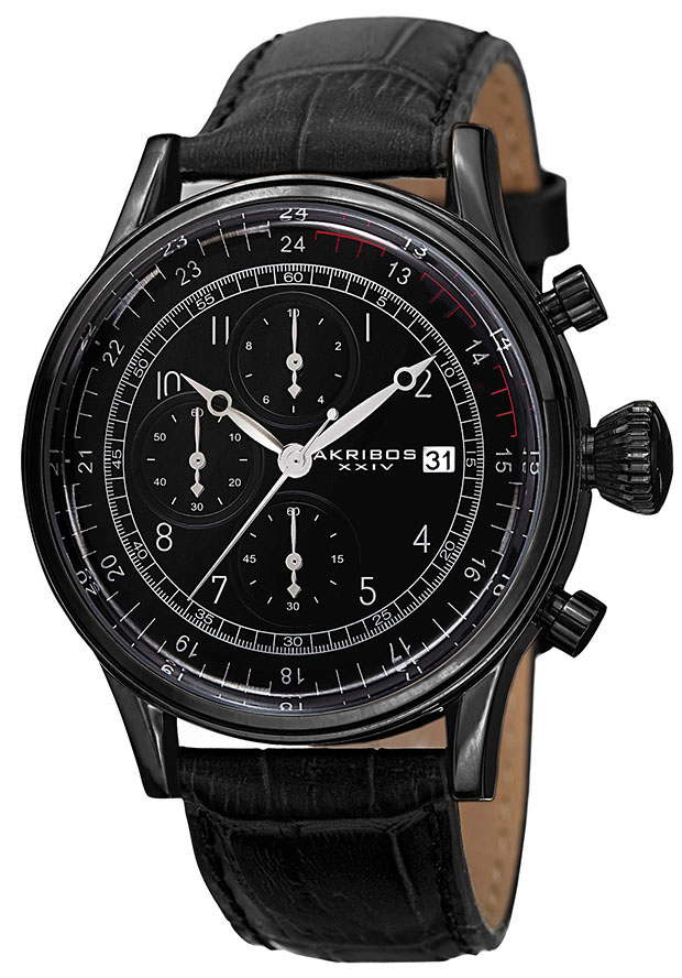 Akribos XXIV Chronograph Quartz Black Dial Men's Watch AK798BK