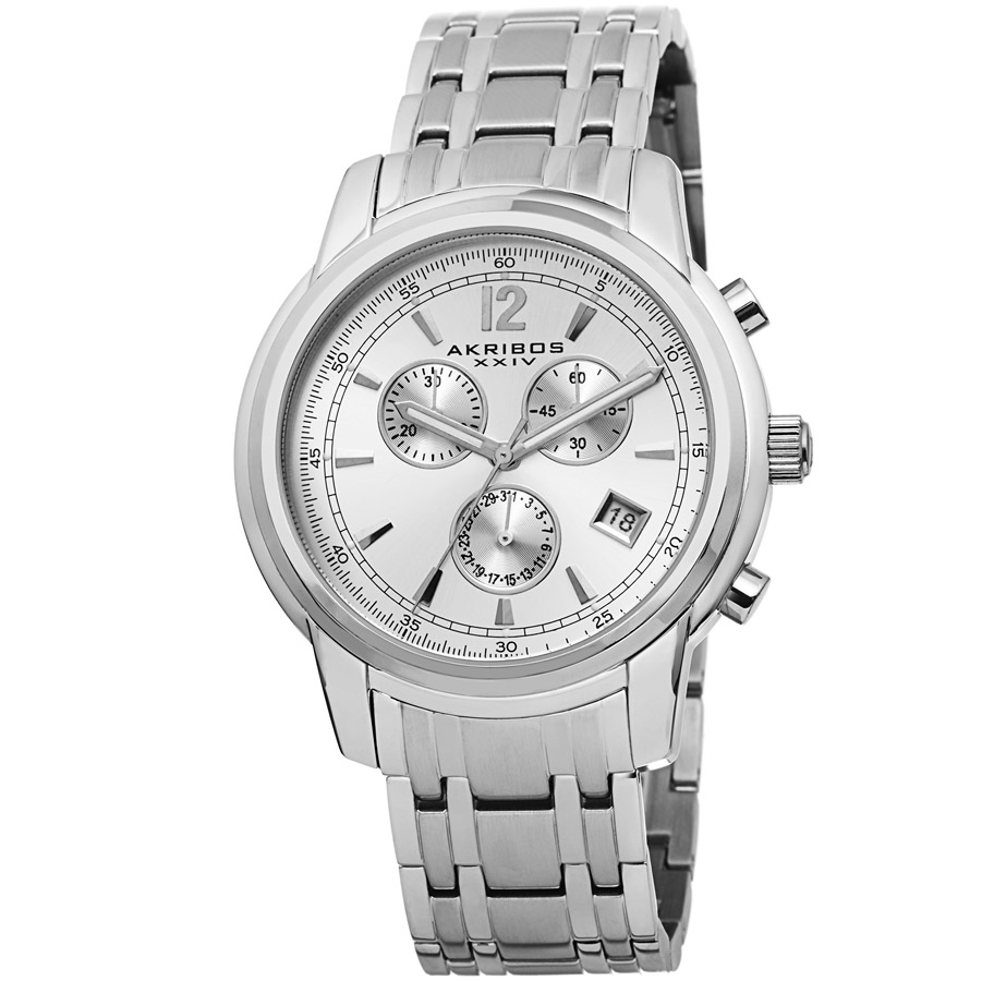 Akribos XXIV Chronograph Silver Dial Men's Watch AK692SSW