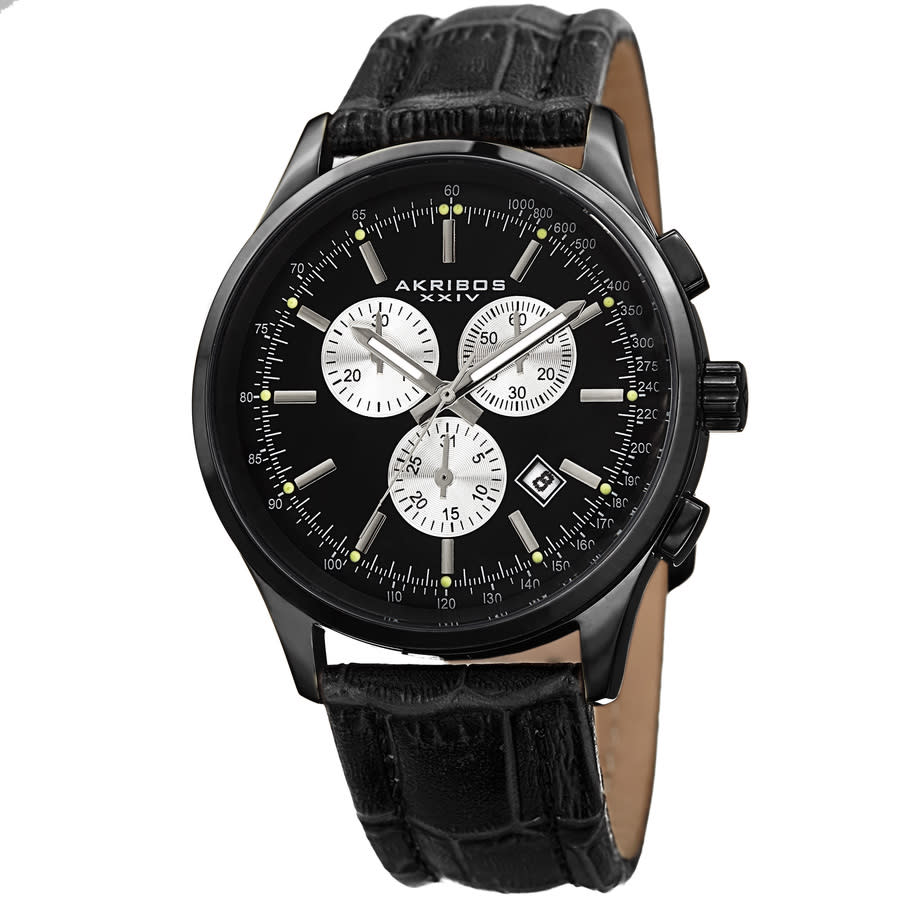 Akribos XXIV Enterprise Chronograph Quartz Black Dial Men's Watch P50132