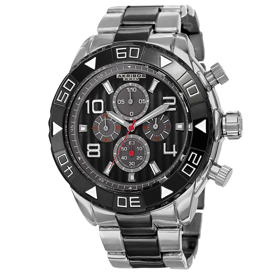 Akribos XXIV Extremis Chronograph Quartz Black Dial Men's Watch P50125