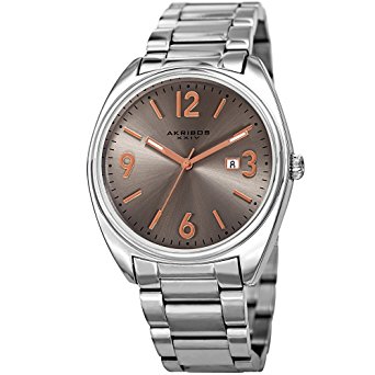 Akribos XXIV Gunmetal Dial Stainless Steel Men's Watch AK957SS