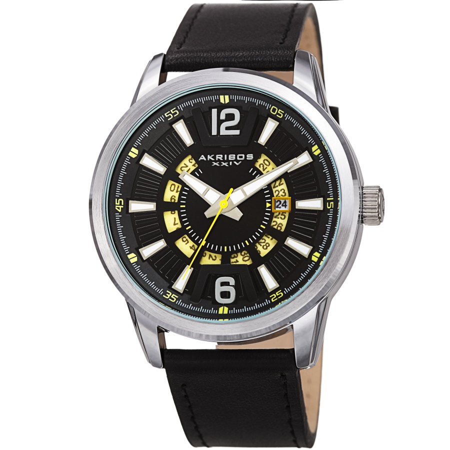 Akribos XXIV Quartz Black Dial Men's Watch AK1079SSBK