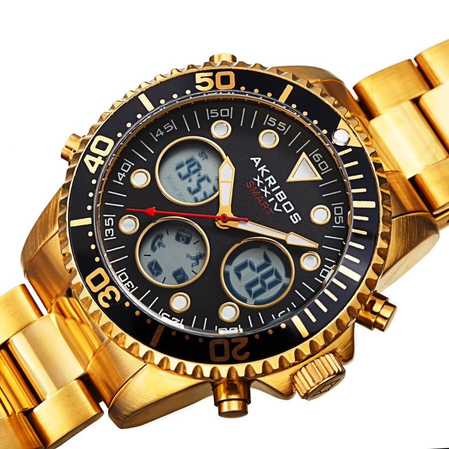 AKRIBOS XXIV AKRIBOS XXIV QUARTZ BLACK DIAL MEN'S WATCH AK1094YGBK