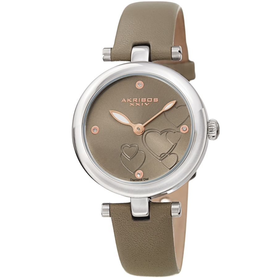 Akribos XXIV Quartz Diamond Grey Dial Ladies Watch AK1044GY