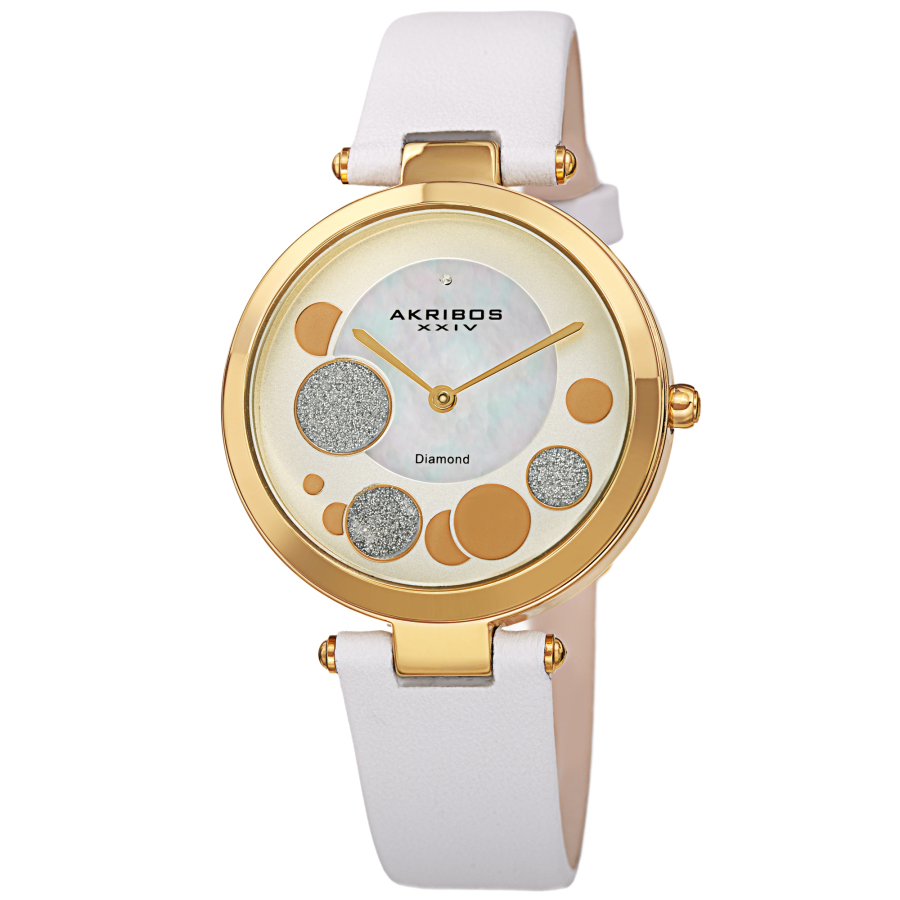 Akribos XXIV Quartz Diamond White Dial Ladies Watch AK1069WT