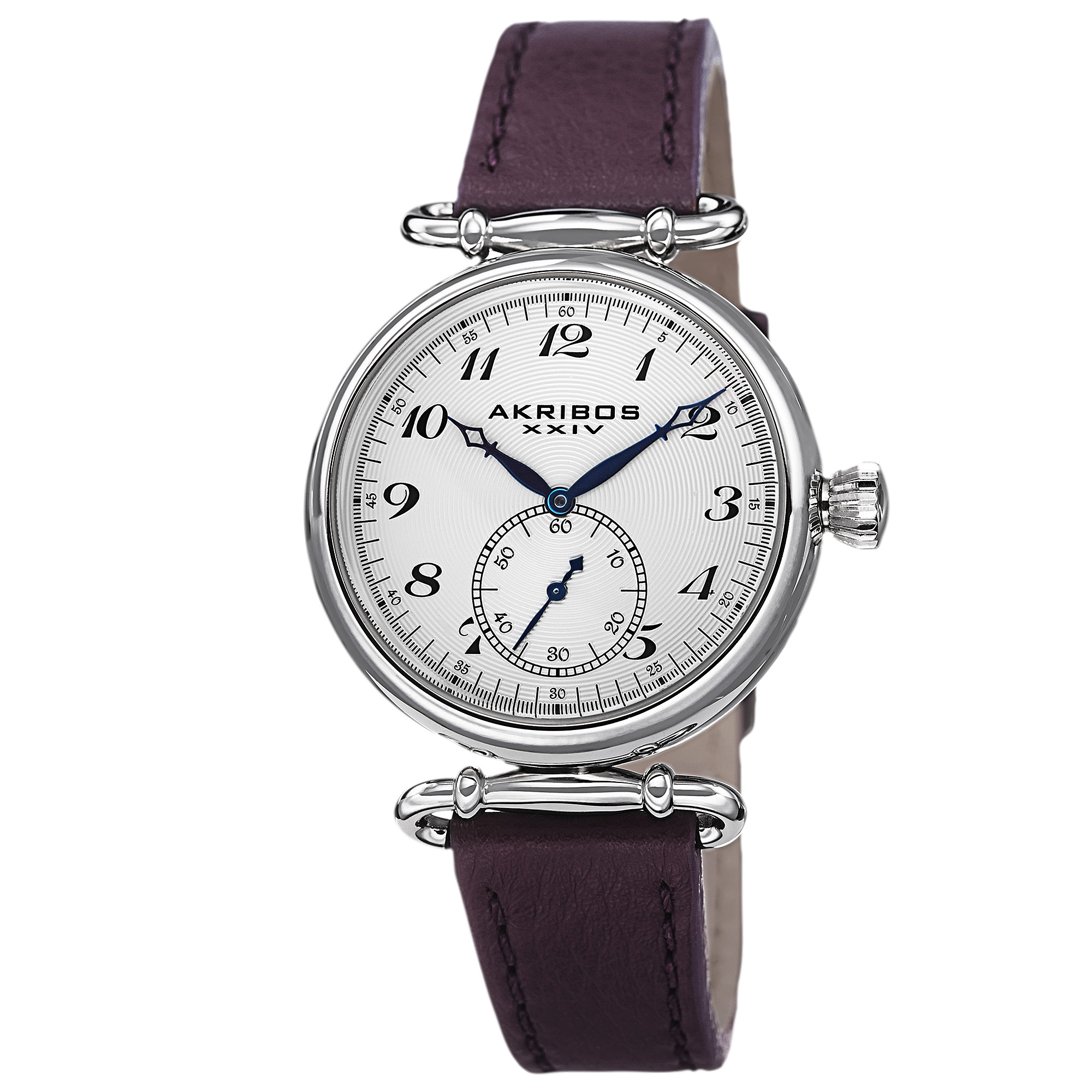 Akribos XXIV White Dial Purple Leather Ladies Watch AK704PU