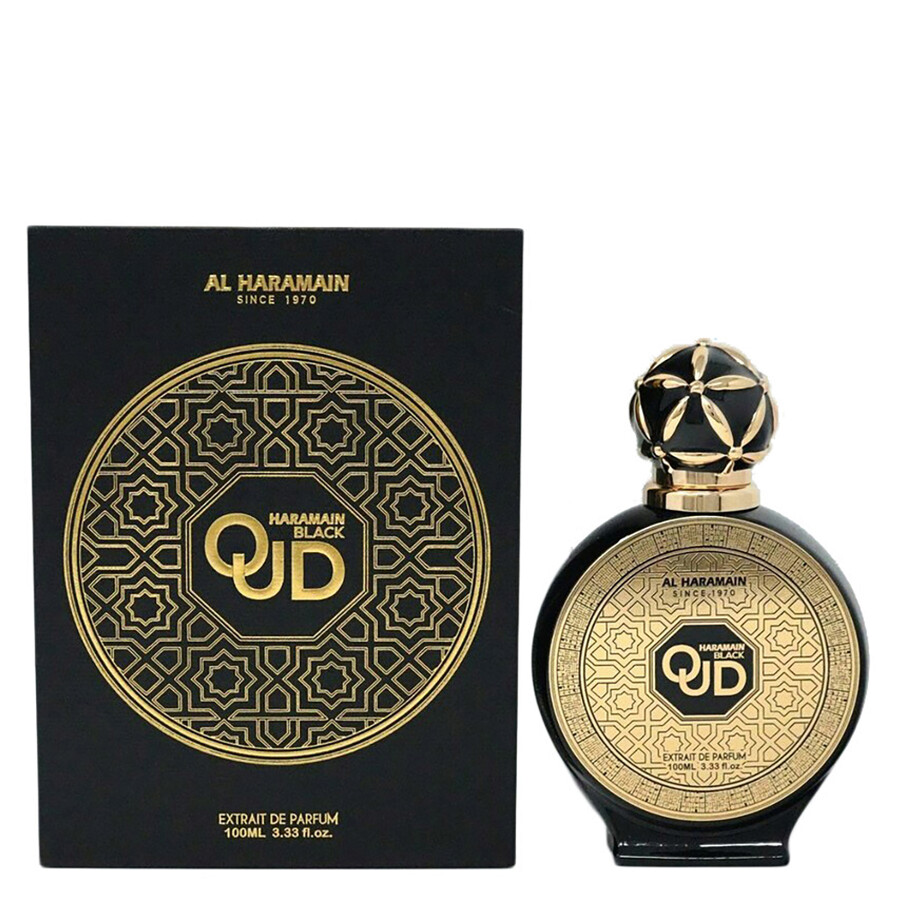 Al Haramain Men's Black Oud Extrait De Parfum Spray 3.3 oz Fragrances 6291106813678 In Black