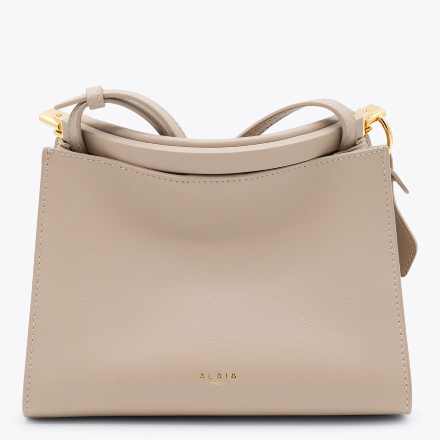 Alaïa Alaia Beige Leather Small Square Crossbody Bag In Nude