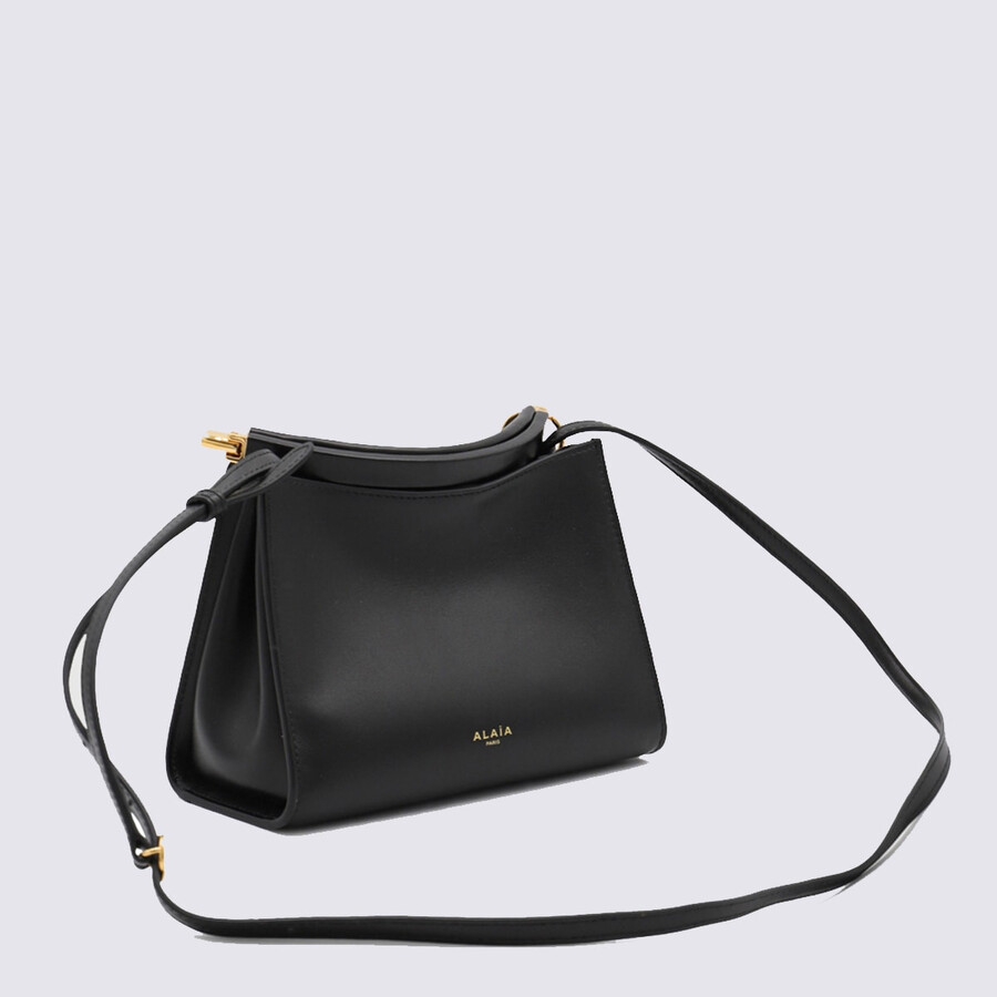 Alaïa Alaia Black Leather Small Square Crossbody Bag In Black