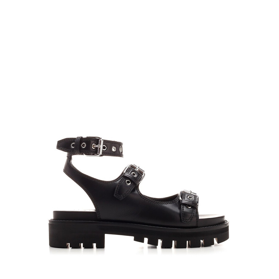 Alaia Ladies Black Ankle Strap Platform Sandals, Brand Size 37 ( US