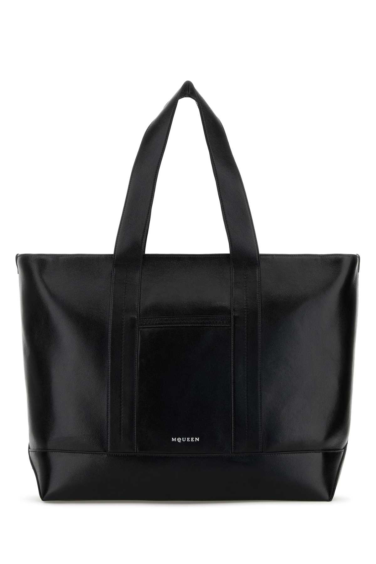 Alexander McQueen Black Leather Shopping Bag 8458991AAVL 1000 ...