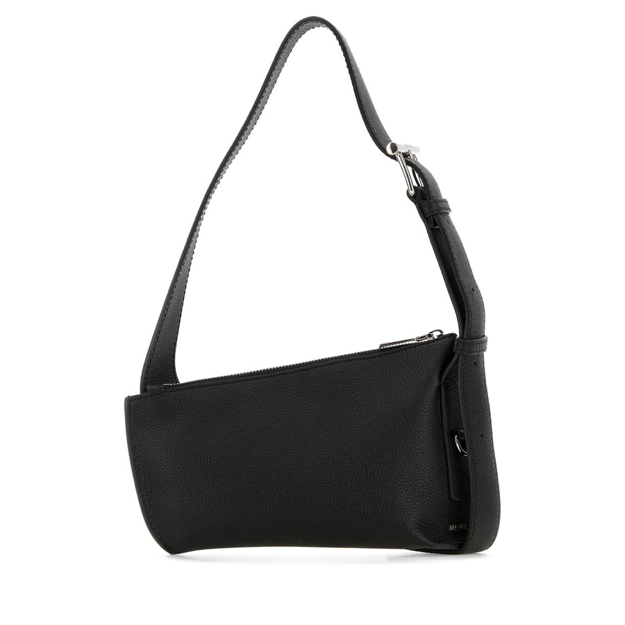 Alexander Mcqueen Black Leather Sling T-bar Crossbody Bag In Black