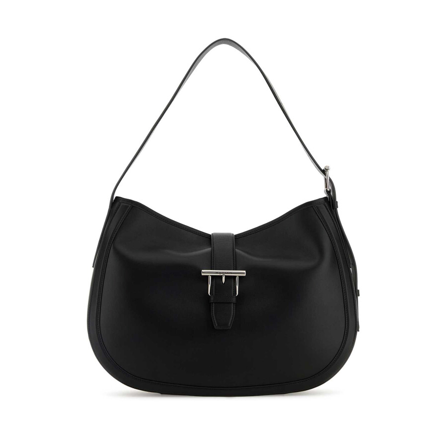 Alexander Mcqueen Black Shoulder Bag With Adjustable Shoulder Strap And T Buckle Closure On The Fron