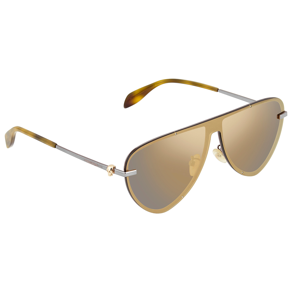 Alexander Mcqueen Bronze Shield Men's Sunglasses AM0157SA-002 889652135601  - Sunglasses - Jomashop