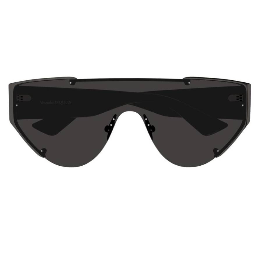 Alexander Mcqueen Gray Shield Unisex Sunglasses Am0447s 001 99