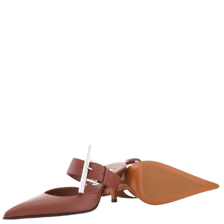 Alexander Mcqueen Ladies Rouge Fonce 70mm Francisco Leather Mules