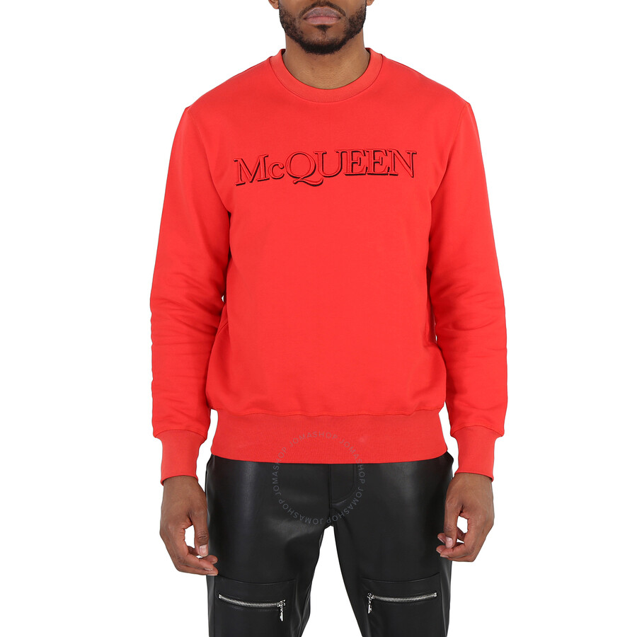 Alexander Mcqueen Lust Red Cotton Logo Sweatshirt, Size