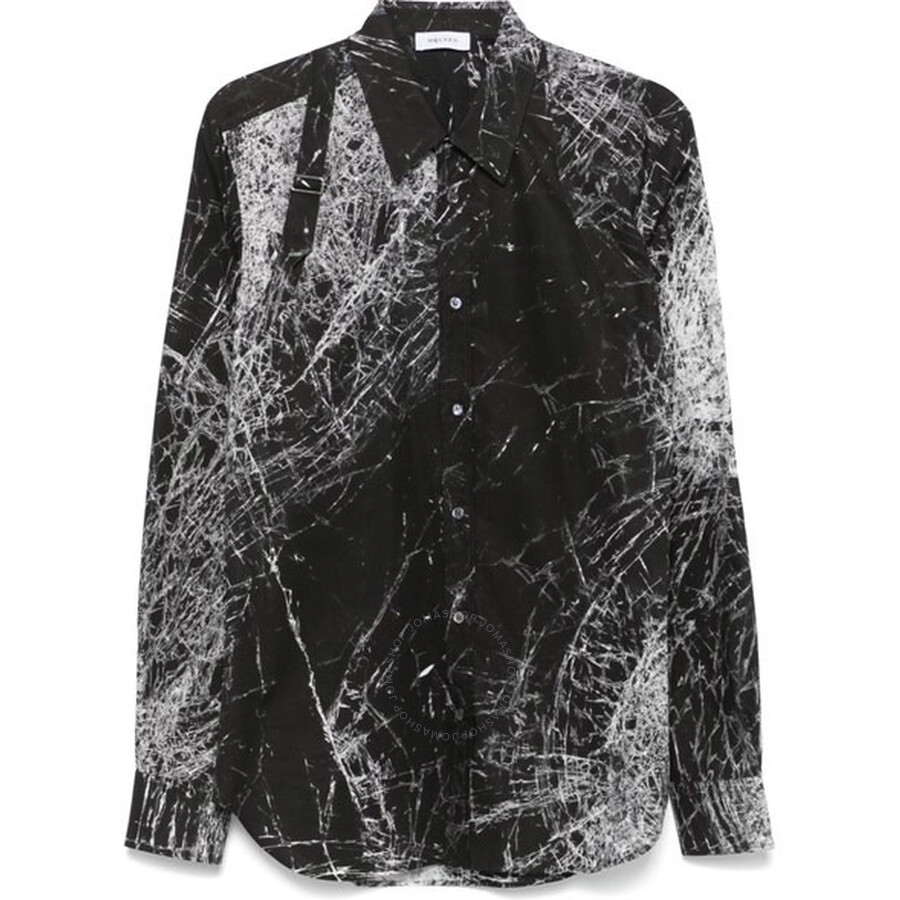 Alexander Mcqueen Smashed Screen Print Shirt In Black