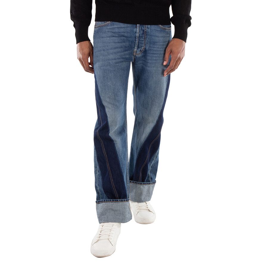 Men's Blue Washed Twisted Jeans