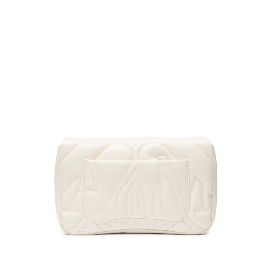 Alexander Mcqueen Alexander Mc Queen Seal Logo Small Leather Crossbody Bag In White