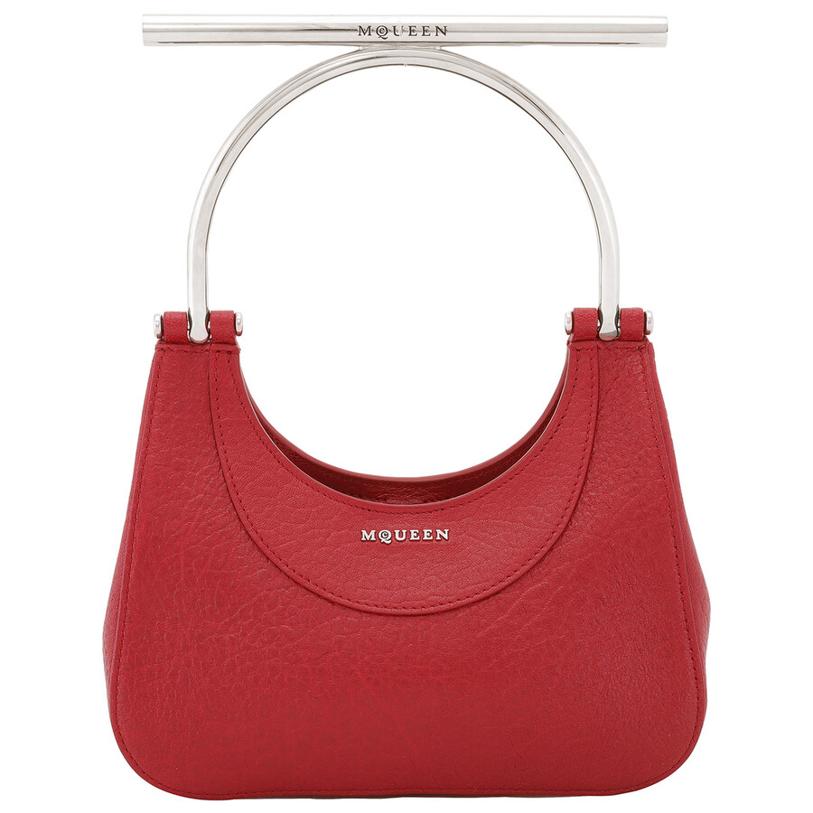 クラッチバッグ ALEXANDER MCQUEEN T-Bar Mini 803525 1VDBB Alexander Mcqueen Red/Silver Ladies Mini T-bar Bag 803525