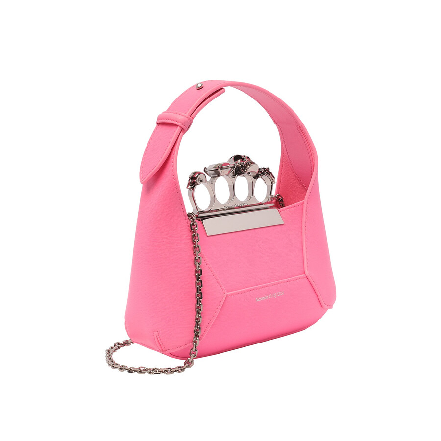 Alexander Mcqueen Rose The Jewelled Hobo Mini Bag In Pink