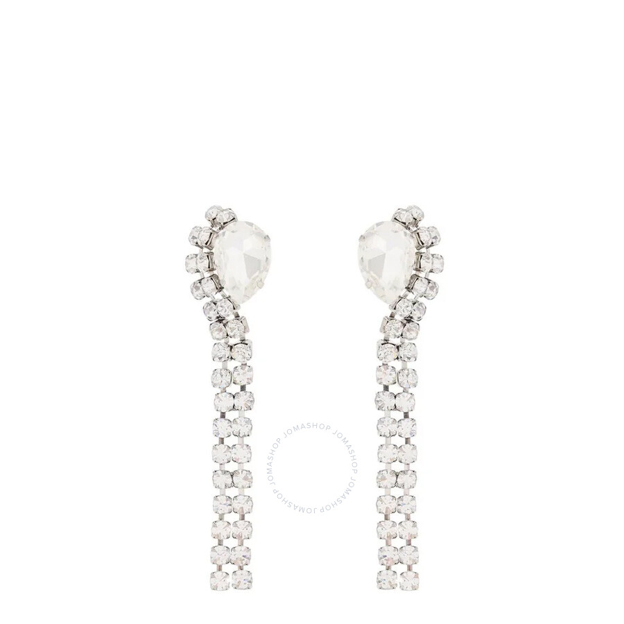 Alexander Mcqueen Stud Earrings With Faceted Stone In Gold Tone