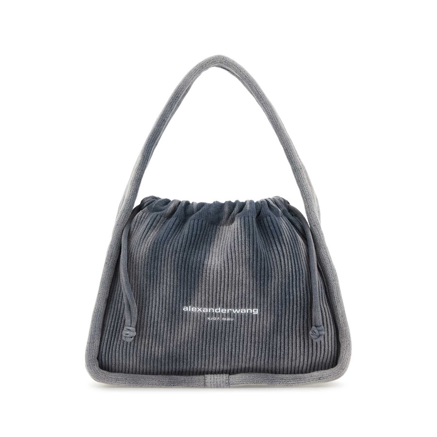 Alexander Wang Borsa A Mano Ryan Piccola In Velluto A Coste Avio Donna In Blue