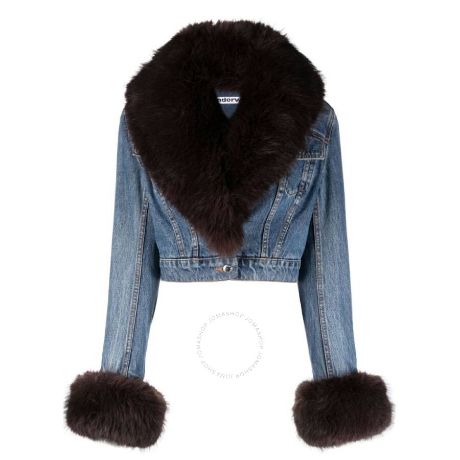 Alexander Wang Faux-Fur Denim Jacket, Size Medium 1WC4232195