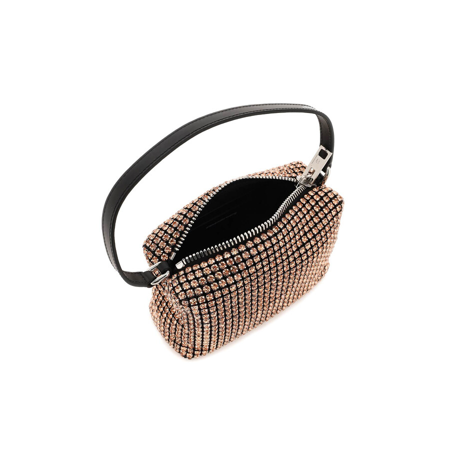 Alexander Wang Heiress Handbag With Rhinestone Mesh In Pink