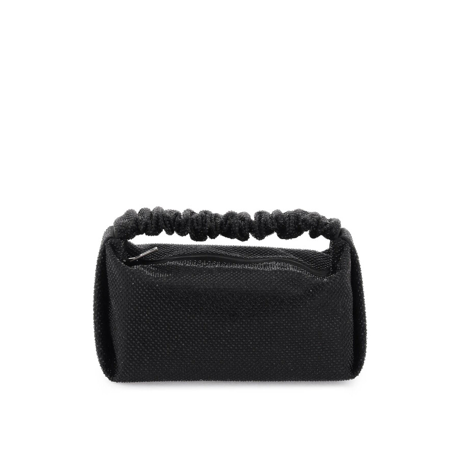 Alexander Wang Scrunchie Mini Bag With Crystals In Black