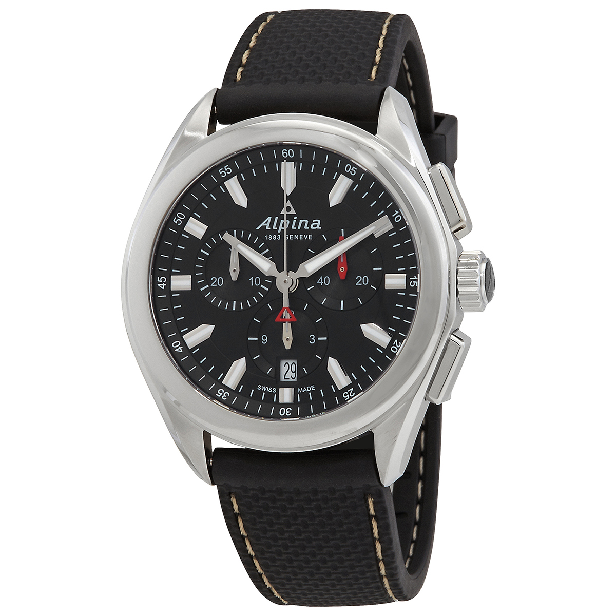 Alpina Alpiner Chronograph Quartz Black Dial Men's Watch AL-373BB4E6-BF