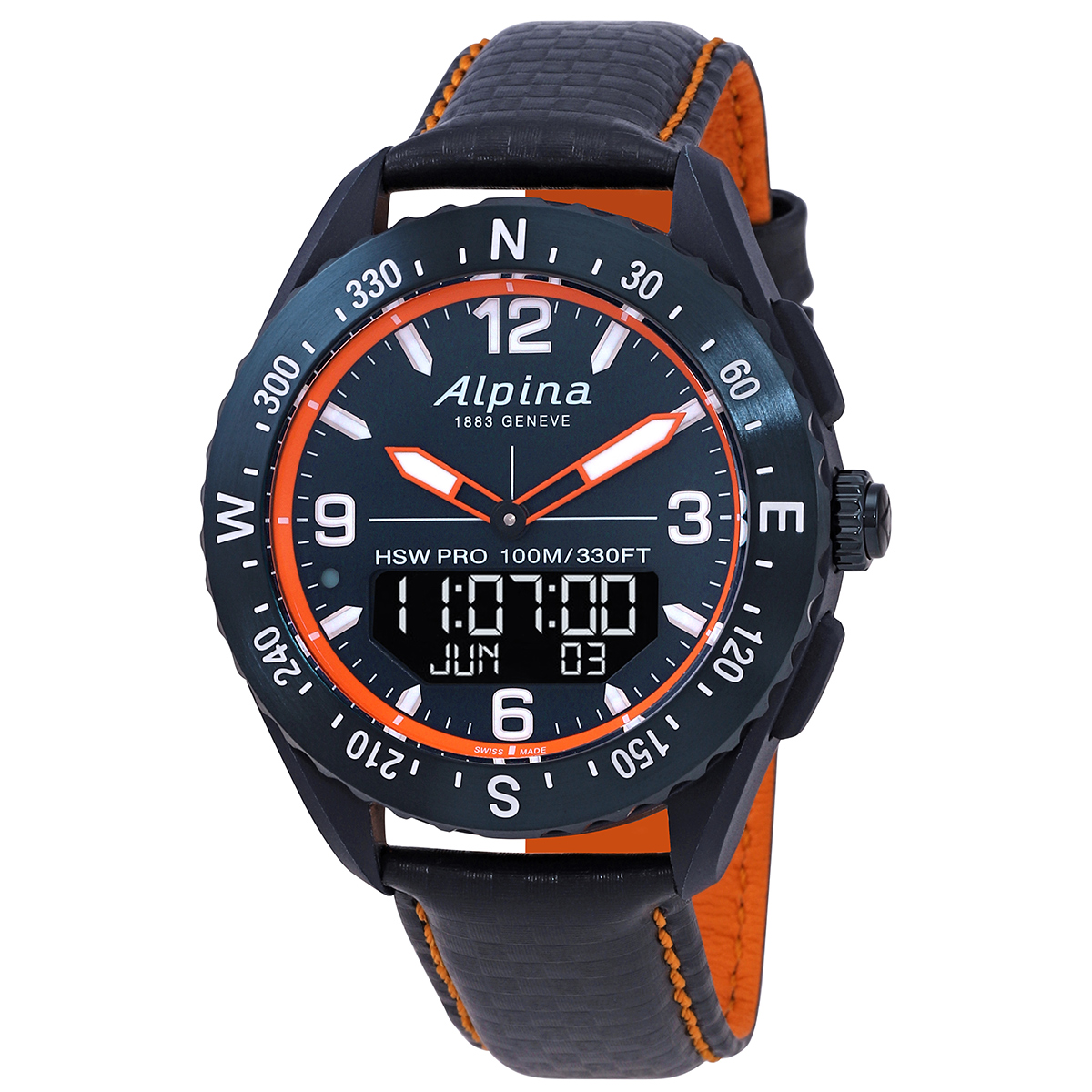 Alpina Alpiner X Alarm Quartz Analog-Digital Blue Dial Men's Smart Watch AL-283LNO5NAQ6L