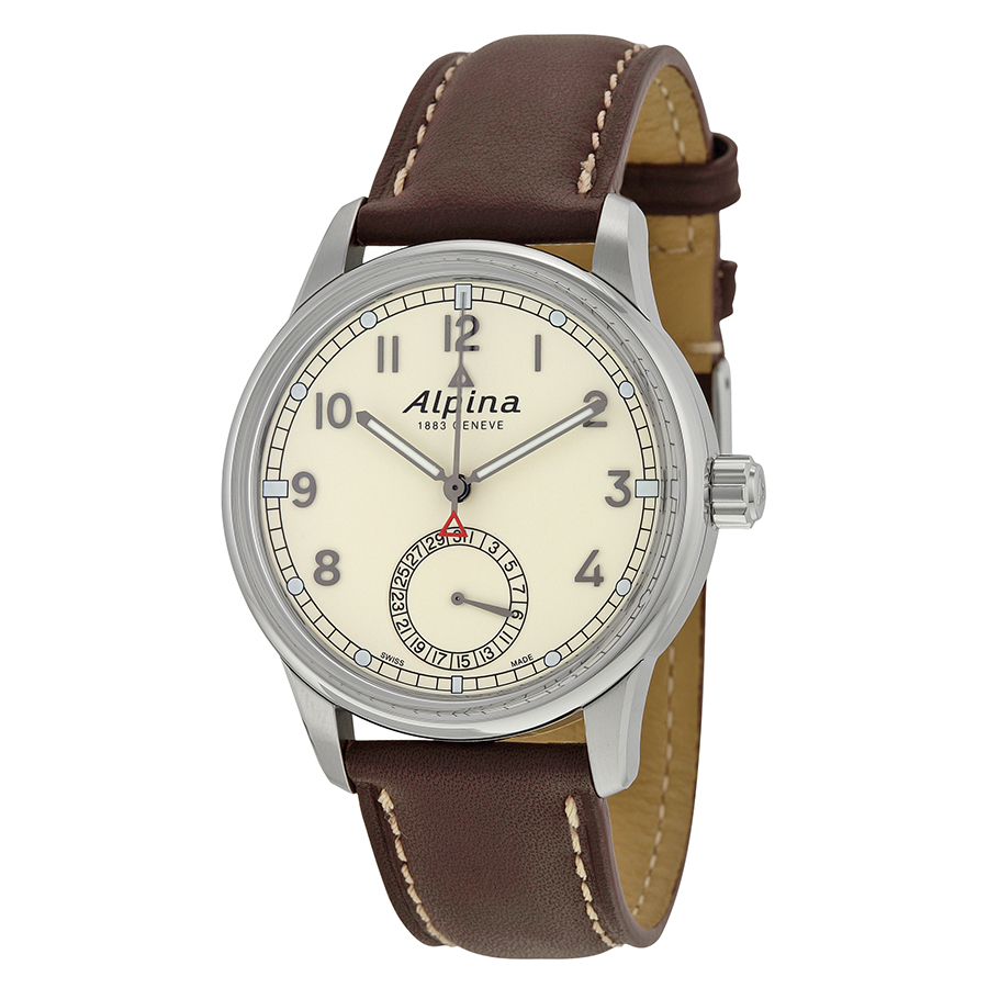 Alpina Manufacture "Tribute To Alpina Kim" Cream Opaline Dial Brown Leather Men's Watch AL-710KM4E6