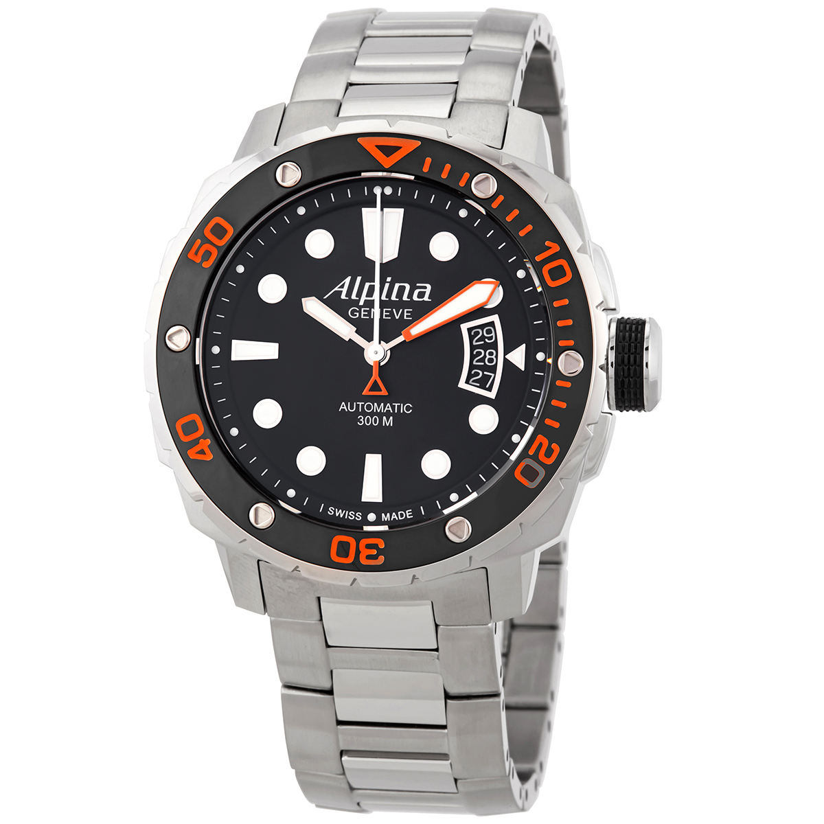Alpina Seastrong Diver 300 Automatic Black Dial Steel Men's Watch AL-525LBO4V26B